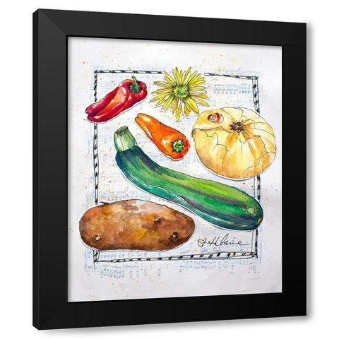 Kitchen Veggies II Black Modern Wood Framed Art Print by St. Hilaire, Elizabeth
