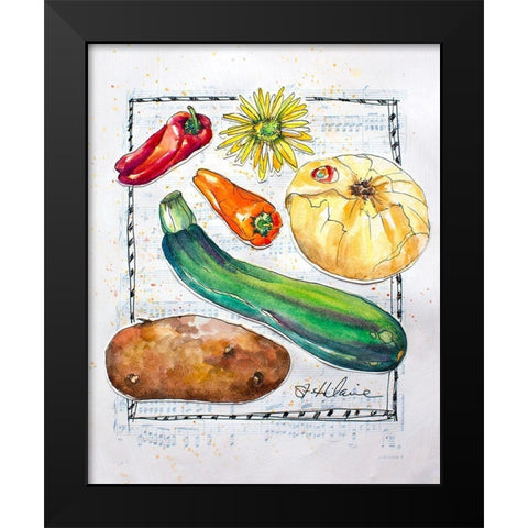 Kitchen Veggies II Black Modern Wood Framed Art Print by St. Hilaire, Elizabeth