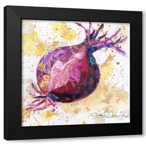 Veggie Splash II Black Modern Wood Framed Art Print with Double Matting by St. Hilaire, Elizabeth