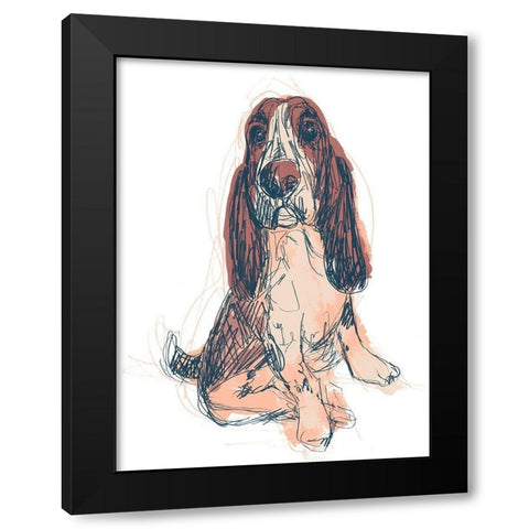 Dog Portrait--Ajax Black Modern Wood Framed Art Print by Vess, June Erica