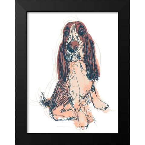 Dog Portrait--Ajax Black Modern Wood Framed Art Print by Vess, June Erica