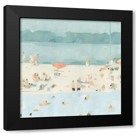 Sea Glass Sandbar II Black Modern Wood Framed Art Print by Scarvey, Emma