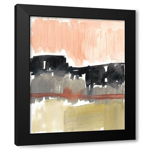 Crimson on the Horizon I Black Modern Wood Framed Art Print with Double Matting by Goldberger, Jennifer