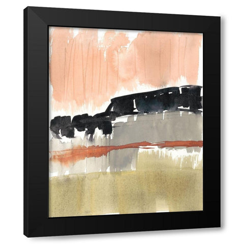 Crimson on the Horizon II Black Modern Wood Framed Art Print by Goldberger, Jennifer