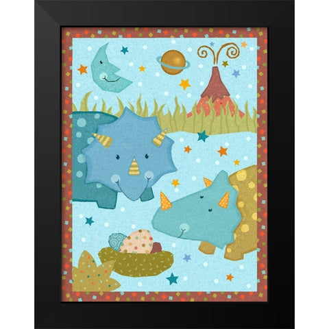 Dino Friends I Black Modern Wood Framed Art Print by Eisner, Viv