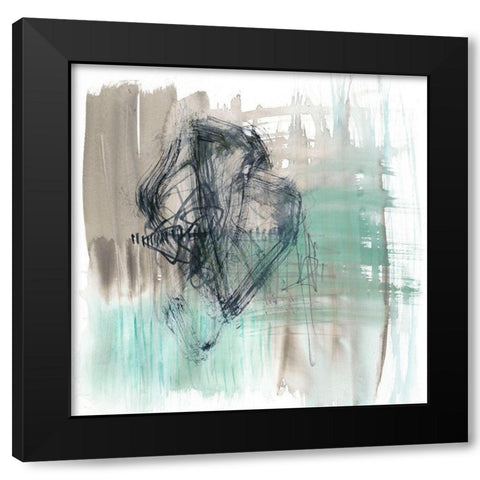 Scribble Scrabble II Black Modern Wood Framed Art Print with Double Matting by Goldberger, Jennifer