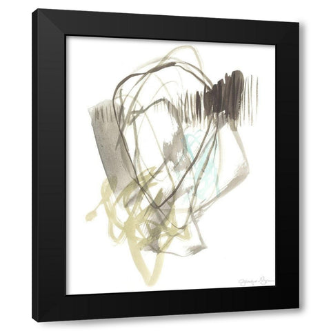 A Touch of Mint I Black Modern Wood Framed Art Print with Double Matting by Goldberger, Jennifer