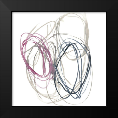 Magenta Rounds I Black Modern Wood Framed Art Print by Goldberger, Jennifer