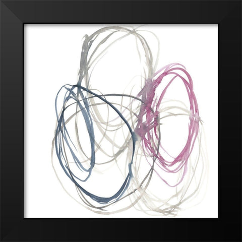 Magenta Rounds II Black Modern Wood Framed Art Print by Goldberger, Jennifer