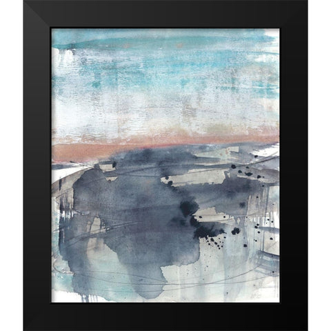 Peach on the Horizon I Black Modern Wood Framed Art Print by Goldberger, Jennifer