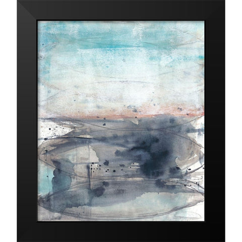 Peach on the Horizon II Black Modern Wood Framed Art Print by Goldberger, Jennifer