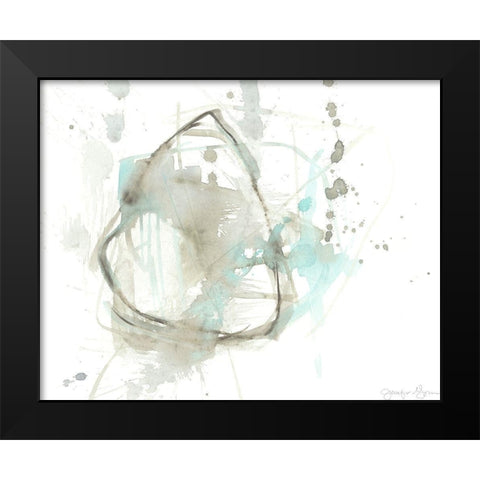 Minty Taupe I Black Modern Wood Framed Art Print by Goldberger, Jennifer