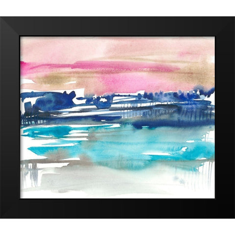 Indigo Sunset I Black Modern Wood Framed Art Print by Goldberger, Jennifer