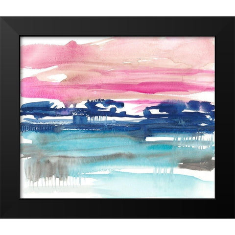 Indigo Sunset II Black Modern Wood Framed Art Print by Goldberger, Jennifer