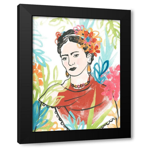 Portrait of Frida  I Black Modern Wood Framed Art Print with Double Matting by Vess, June Erica