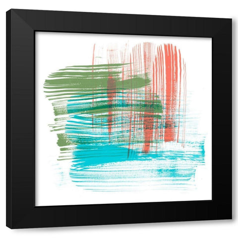 Color Swipe I Black Modern Wood Framed Art Print with Double Matting by Chandler, Sharon