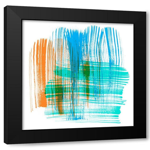 Color Swipe III Black Modern Wood Framed Art Print with Double Matting by Chandler, Sharon