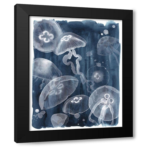 Moon Jellies I Black Modern Wood Framed Art Print with Double Matting by Popp, Grace