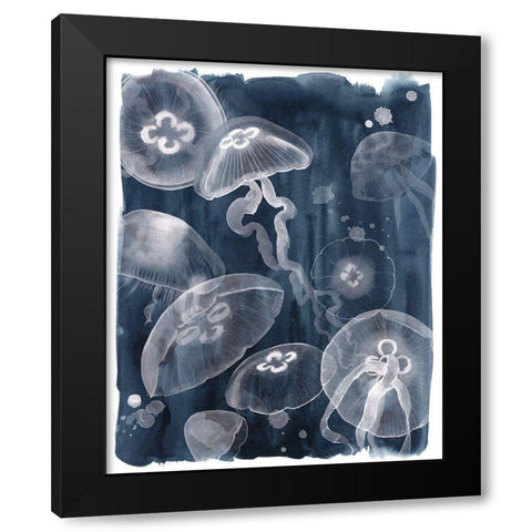 Moon Jellies I Black Modern Wood Framed Art Print with Double Matting by Popp, Grace