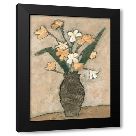 Flowers From B I Black Modern Wood Framed Art Print by Bagnato, Judi