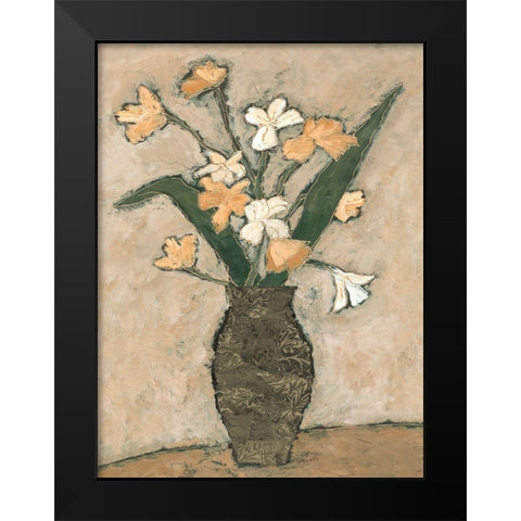Flowers From B I Black Modern Wood Framed Art Print by Bagnato, Judi