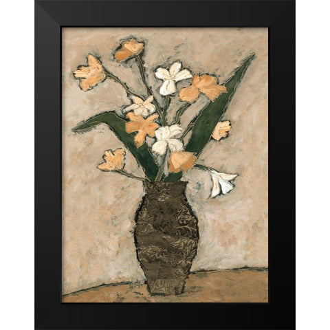 Flowers From B I Black Modern Wood Framed Art Print by Bagnato, Judi