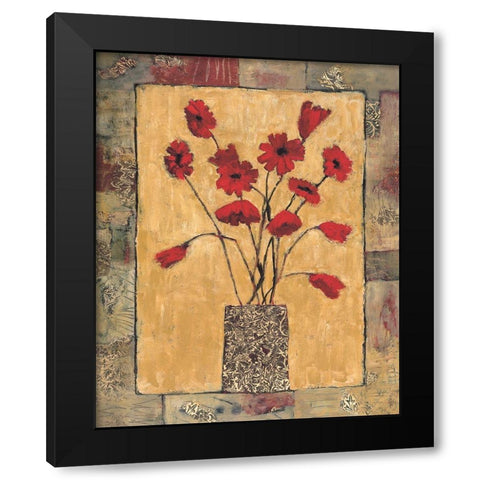 Blooms in Border III Black Modern Wood Framed Art Print with Double Matting by Bagnato, Judi