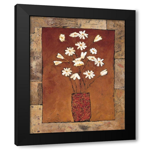 Blooms in Border IV Black Modern Wood Framed Art Print with Double Matting by Bagnato, Judi