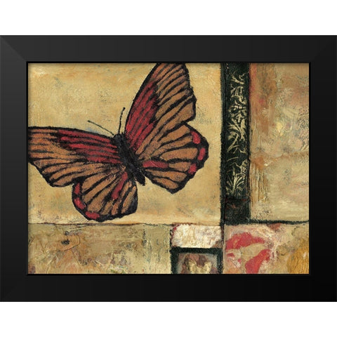 Butterfly in Border I Black Modern Wood Framed Art Print by Bagnato, Judi