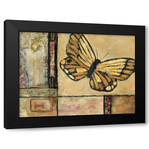 Butterfly in Border II Black Modern Wood Framed Art Print with Double Matting by Bagnato, Judi