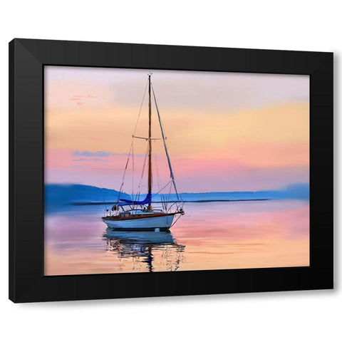Sailing Portrait I Black Modern Wood Framed Art Print by Kalina, Emily