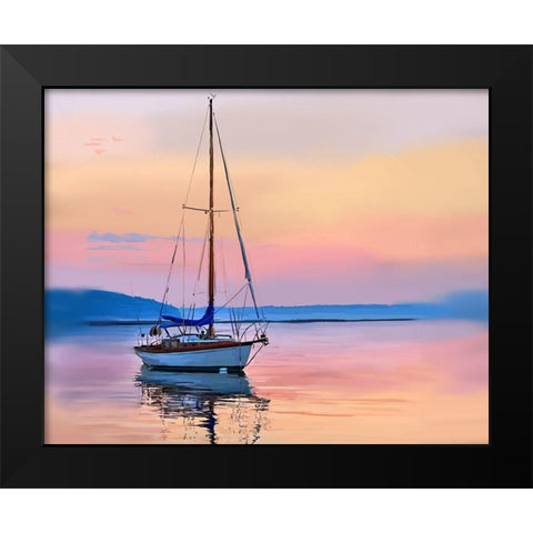 Sailing Portrait I Black Modern Wood Framed Art Print by Kalina, Emily