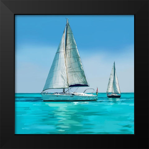 Sailing Portrait IV Black Modern Wood Framed Art Print by Kalina, Emily