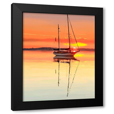 Sailing Portrait V Black Modern Wood Framed Art Print by Kalina, Emily