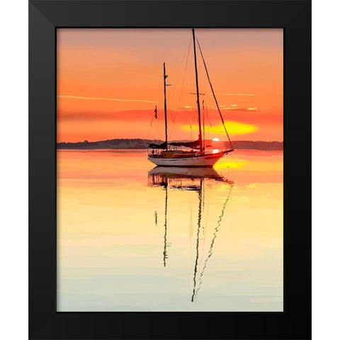 Sailing Portrait V Black Modern Wood Framed Art Print by Kalina, Emily