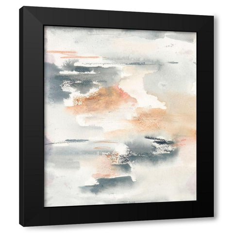 Lily Pad Impressions II Black Modern Wood Framed Art Print by Combs, Joyce