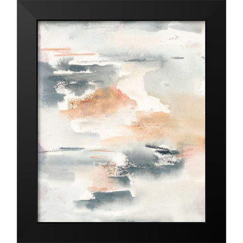 Lily Pad Impressions II Black Modern Wood Framed Art Print by Combs, Joyce