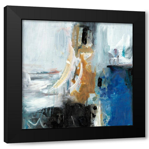Interplay Abstract I Black Modern Wood Framed Art Print by Combs, Joyce
