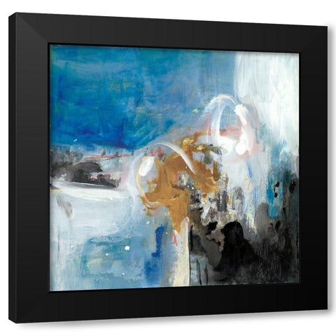 Interplay Abstract II Black Modern Wood Framed Art Print by Combs, Joyce