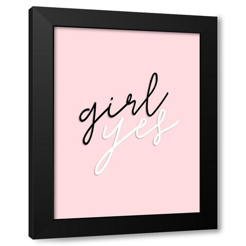 GRL PWR V Black Modern Wood Framed Art Print by Hambly, Anna