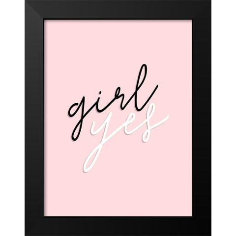 GRL PWR V Black Modern Wood Framed Art Print by Hambly, Anna