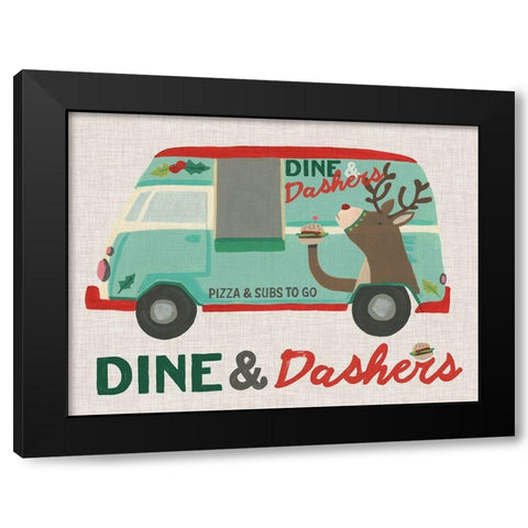 Food Truck Holidays I Black Modern Wood Framed Art Print with Double Matting by Vess, June Erica
