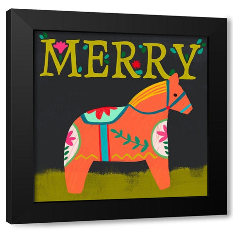 Nordic Joy III Black Modern Wood Framed Art Print by Vess, June Erica