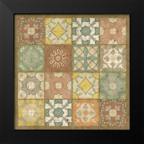 Non-Embellished Barcelona Tiles II Black Modern Wood Framed Art Print by Zarris, Chariklia