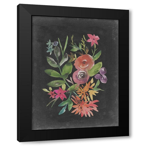 Velvet Floral II Black Modern Wood Framed Art Print by Zarris, Chariklia