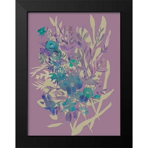 Slate Flowers on Mauve I Black Modern Wood Framed Art Print by Zarris, Chariklia