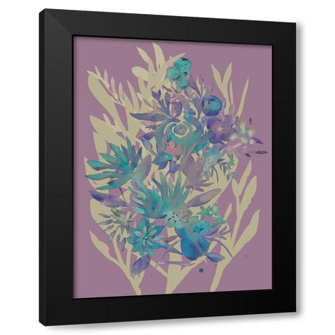 Slate Flowers on Mauve II Black Modern Wood Framed Art Print by Zarris, Chariklia