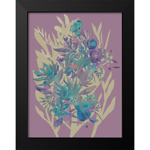 Slate Flowers on Mauve II Black Modern Wood Framed Art Print by Zarris, Chariklia