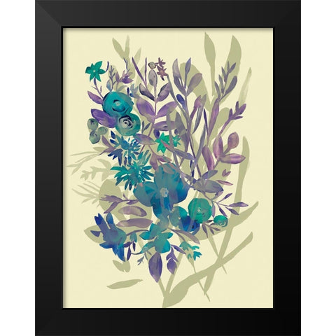 Slate Flowers on Cream I Black Modern Wood Framed Art Print by Zarris, Chariklia