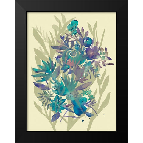 Slate Flowers on Cream II Black Modern Wood Framed Art Print by Zarris, Chariklia